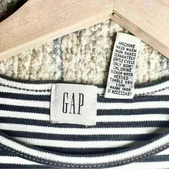 GAP Kids Black and White Striped Cotton Dress Size 7-8 Years - Picture 8 of 8